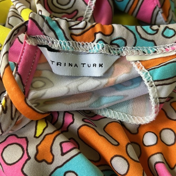 Trina Turk Butterfly Print Halter Dress Vivid Multicolor Excellent Size M - Picture 6 of 8